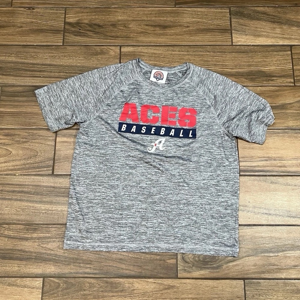 Las Vegas Aces Baseball Shirt Mens Large Gray Minor League Graphic Tee Raglan